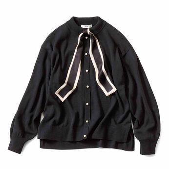 IEDIT | スカーフ付きニット〈ブラック〉ＩＥ