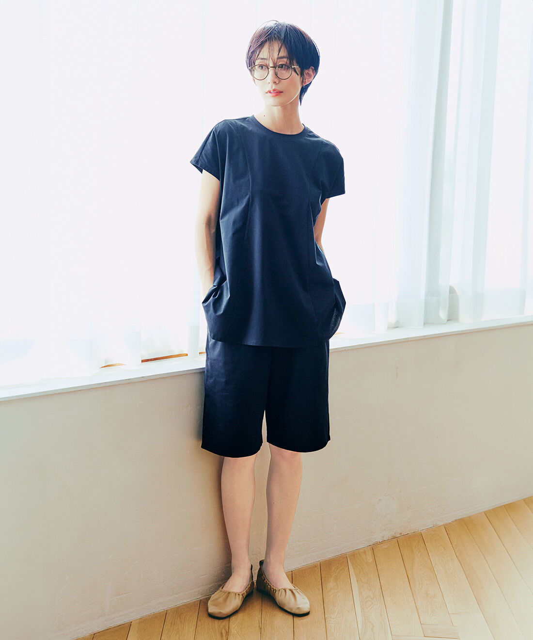 IEDIT|IEDIT[イディット]　24hずっと着ていたい 吸汗速乾・UVカット SO！ MESHハーフパンツ〈ダークネイビー〉【まとめ買いキャンペーン】