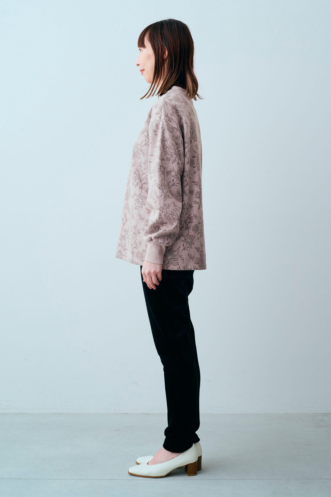 裏起毛 スウェット プルオーバー〈ピンク〉のコーディネート