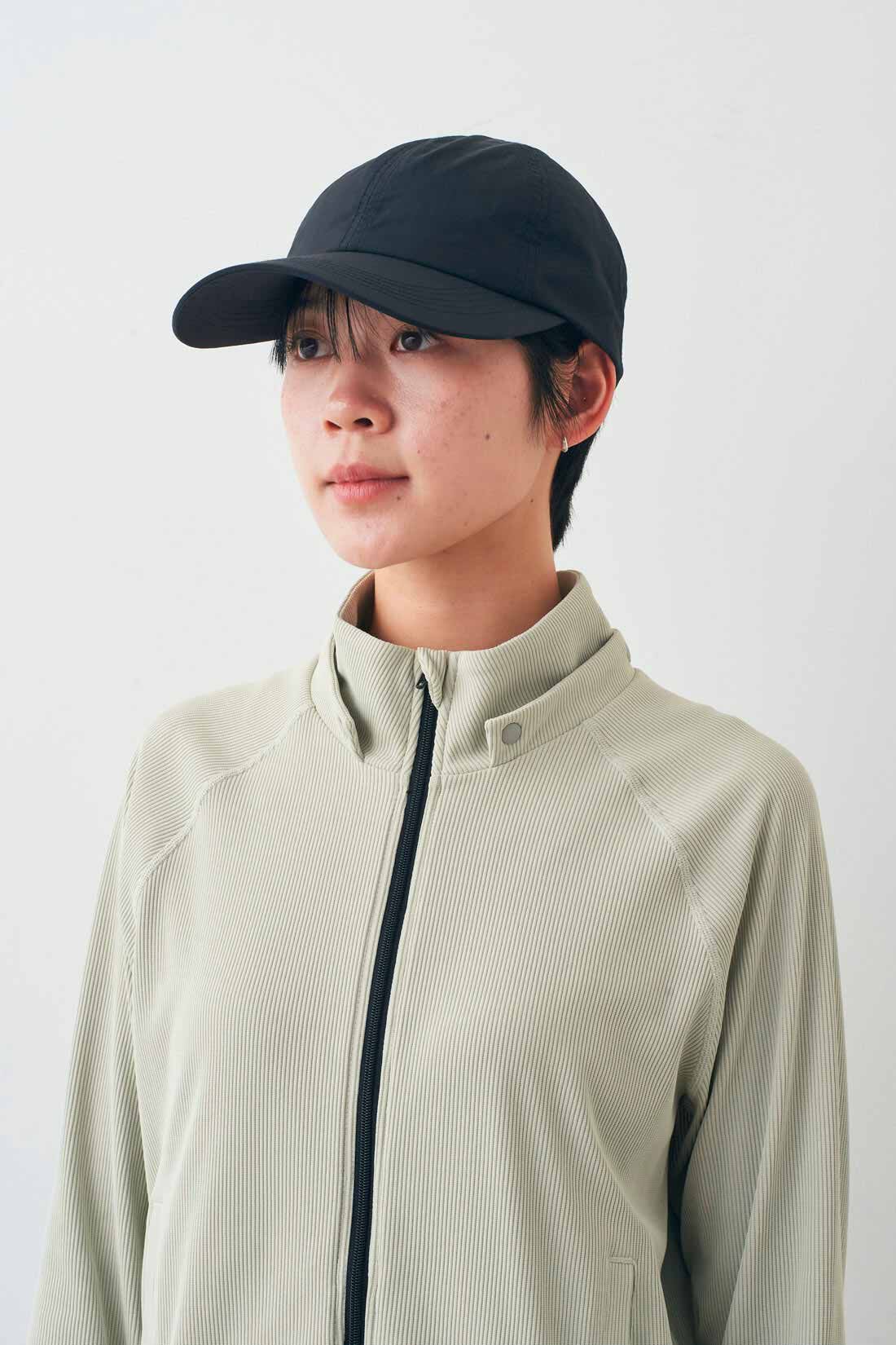 IEDIT|IEDIT[イディット]　福田麻琴さんコラボ 日よけ布付きキャップ〈ブラック〉