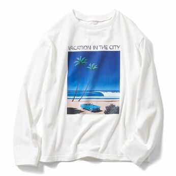 IEDIT | 永井博さん コラボ 長袖Tシャツ 〈ホワイト〉