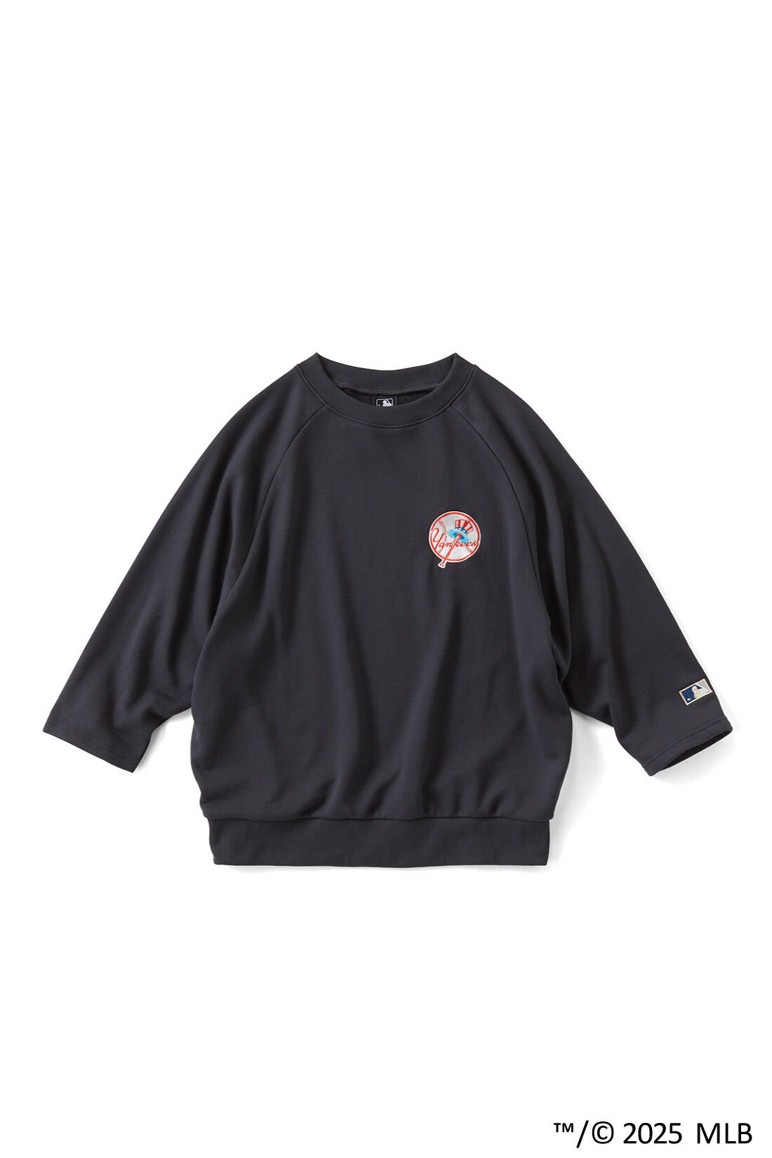 IEDIT|IEDIT[イディット]　オリジナルMLBデザイン クーパーズタウンコレクション 往年のロゴを楽しむ モモンガシルエットの八分袖スウェットの会|1946-80年 ニューヨーク・ヤンキース スミクロ