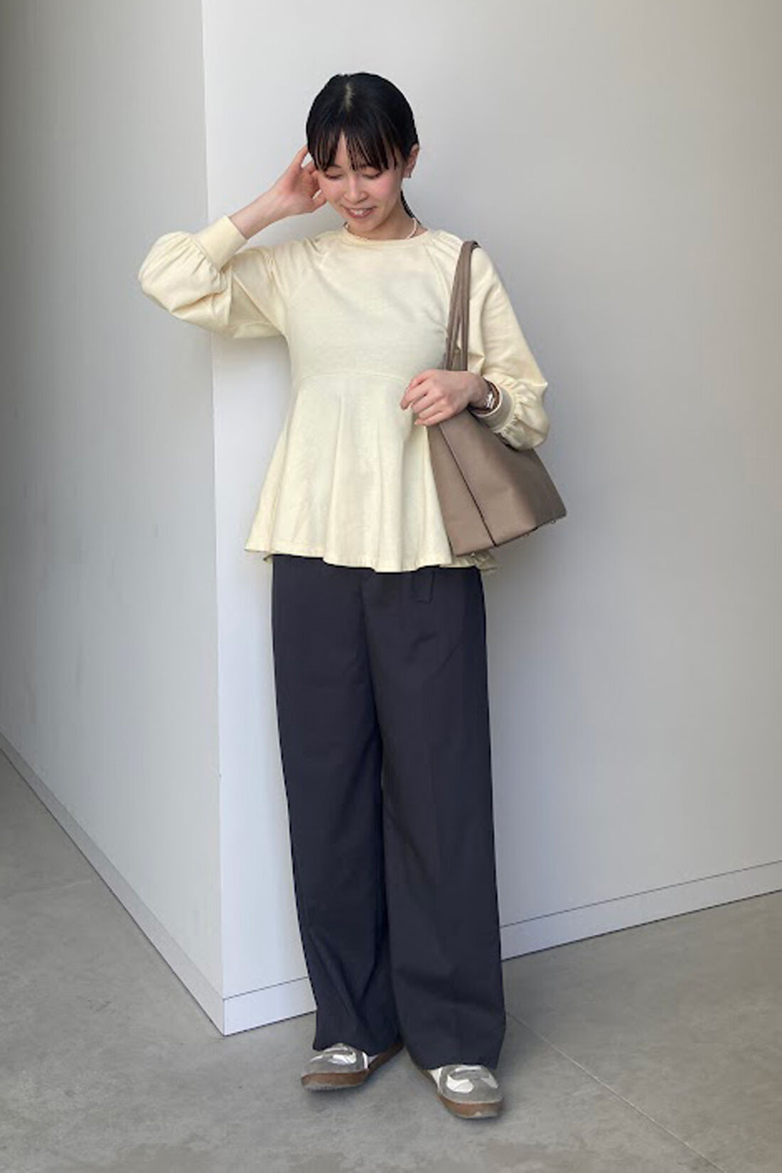 IEDIT|IEDIT[イディット]　大人にちょうどいい ベルト付きハイウエストワイドパンツ