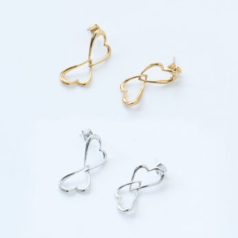 ツイン ハート ピアス