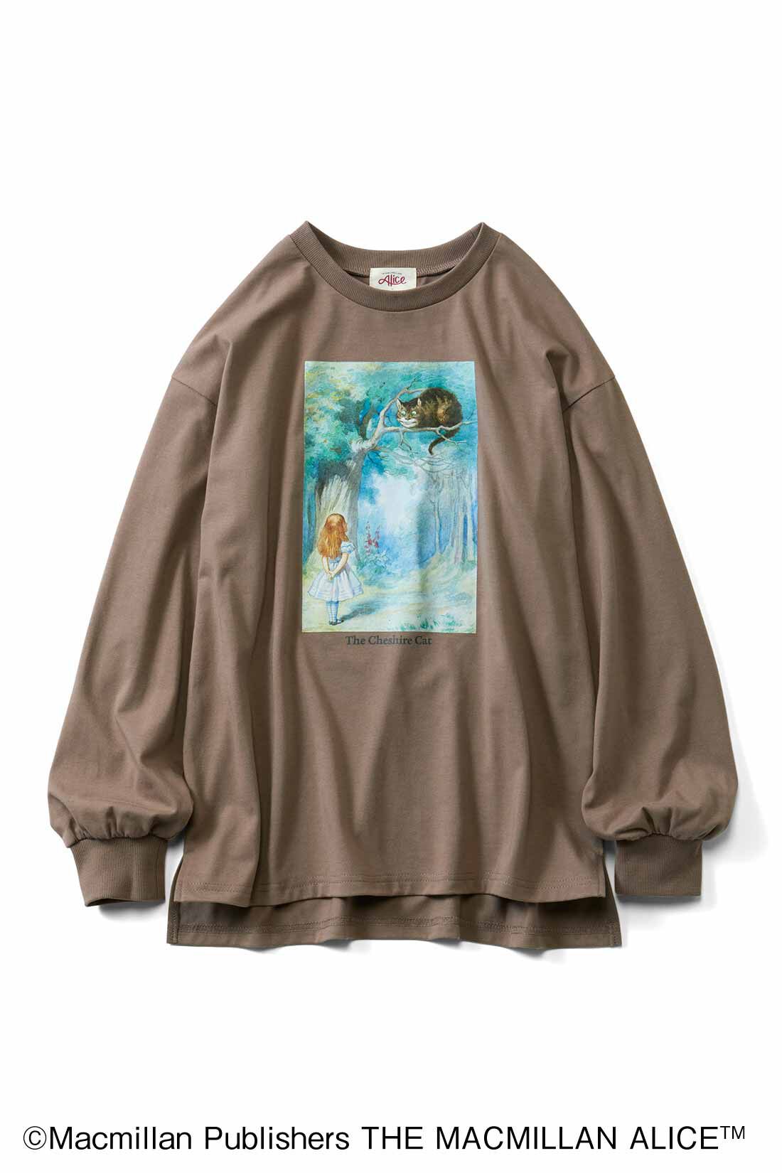 IEDIT|THE MACMILLAN ALICE TM×IEDIT[イディット]　挿絵の世界をおしゃれに楽しむ ニュアンスカラーの大人カットソートップス|〈ソフトブラウン〉
