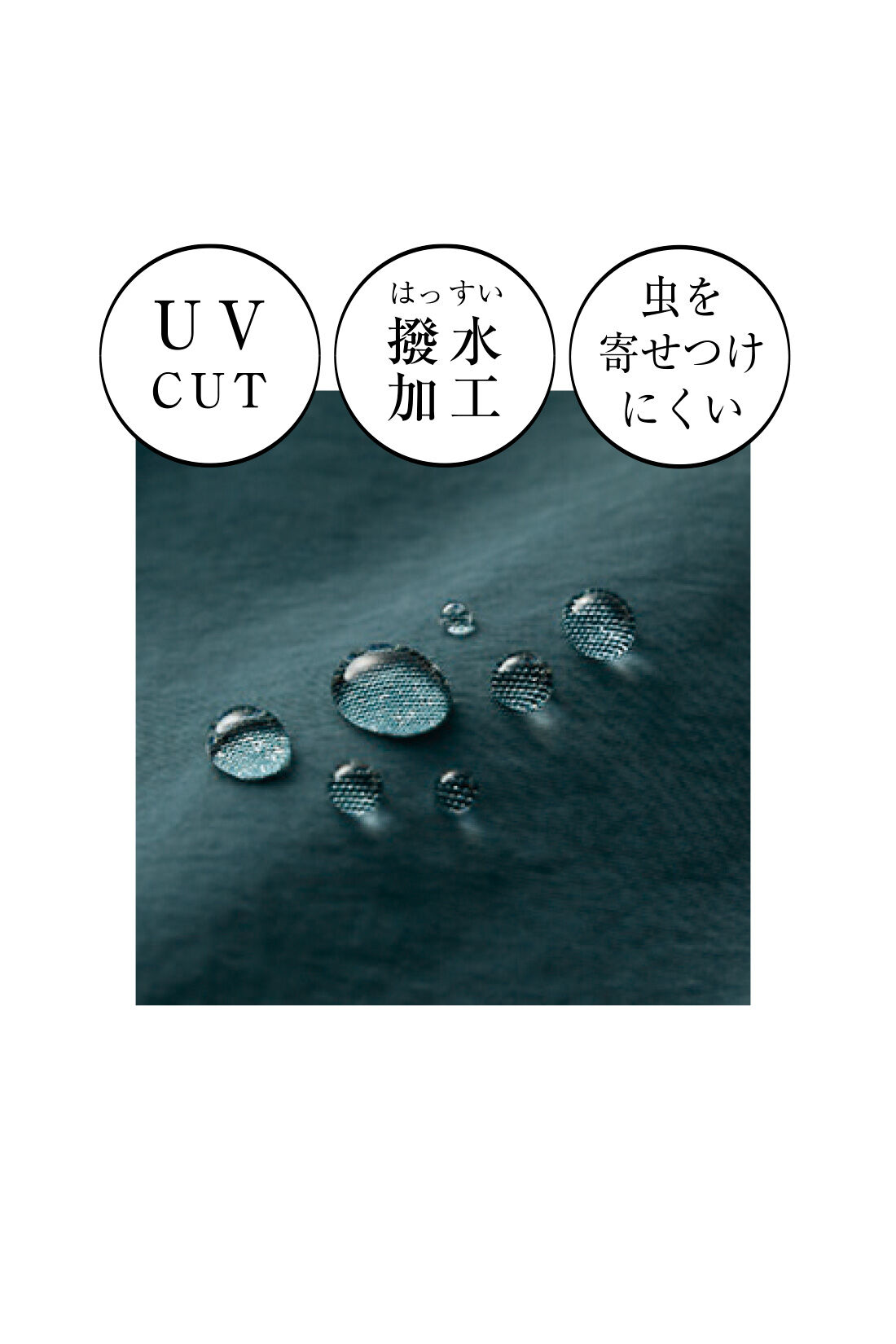 IEDIT|IEDIT[イディット]　UVカット＆撥水（はっすい）＆虫を寄せ付けにくい ネックと袖にリブ遣いのAラインロングワンピース|シャカッとした肌ざわりの薄手素材。虫を寄せつけにくい加工でアクティブシーンにも活躍。