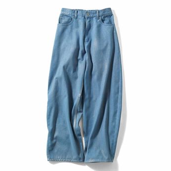 IEDIT | 箔（はく）プリント ゆる テーパード デニムパンツ 〈ブルー〉