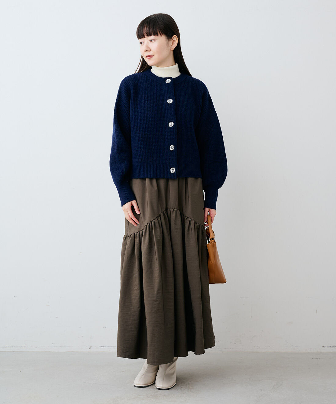 IEDIT|Her smileプロジェクト IEDIT[イディット]　撥水（はっすい）加工がうれしい ラウンド切り替えギャザースカート