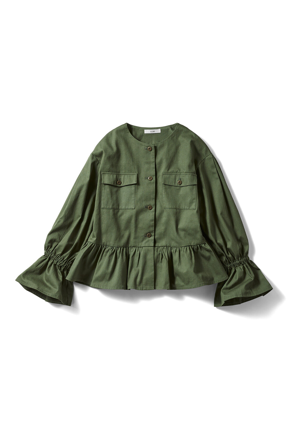 IEDIT|IEDIT[イディット]　きくちあつこさんコラボ フリルミリタリージャケット〈カーキ〉【コーデ買いキャンペーン】