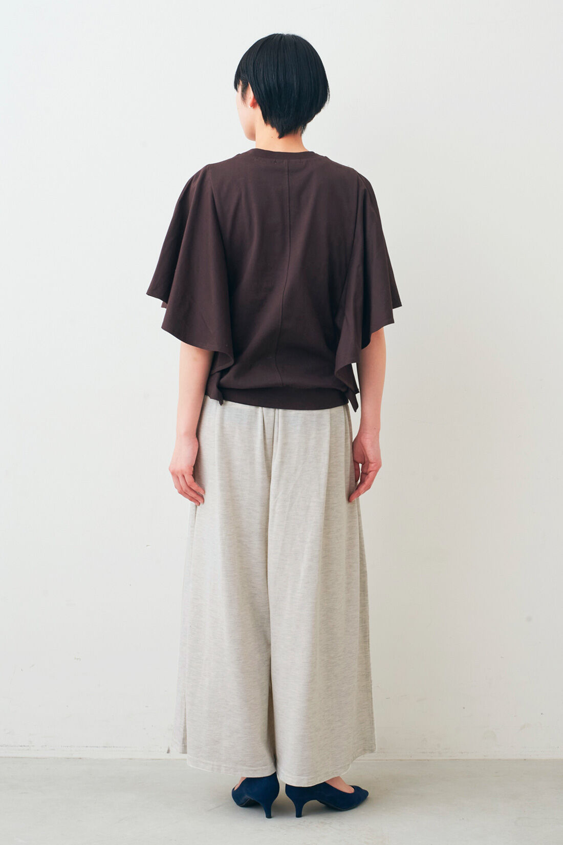 IEDIT|IEDIT[イディット]　接触冷感・吸汗速乾・抗菌防臭！ Ohcool（R）Ⅱplus素材のフリルトップスの会|モデル身長：163cm　着用サイズ：M
