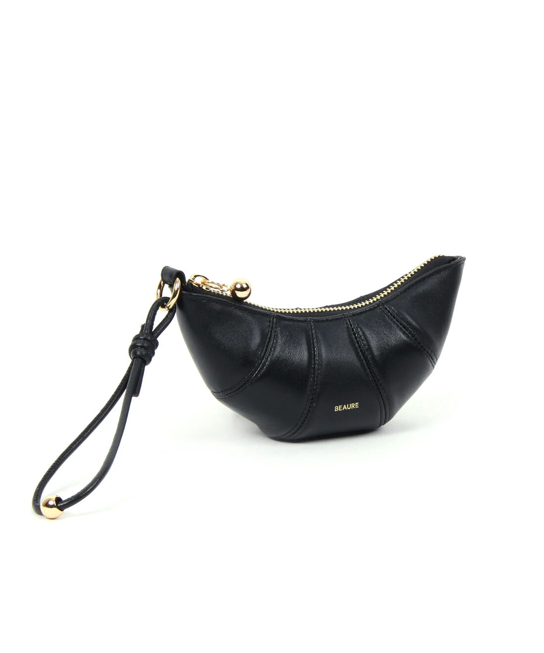 IEDIT|IEDIT[イディット] SELECT　【B-25032】BEAURE レザー ミニ クロワッサン ポーチ|ブラック