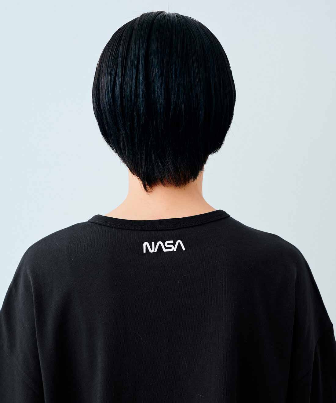 IEDIT|IEDIT[イディット]　NASA ゴールデンレコードプリントのオーガニックコットンTシャツ〈ブラック〉