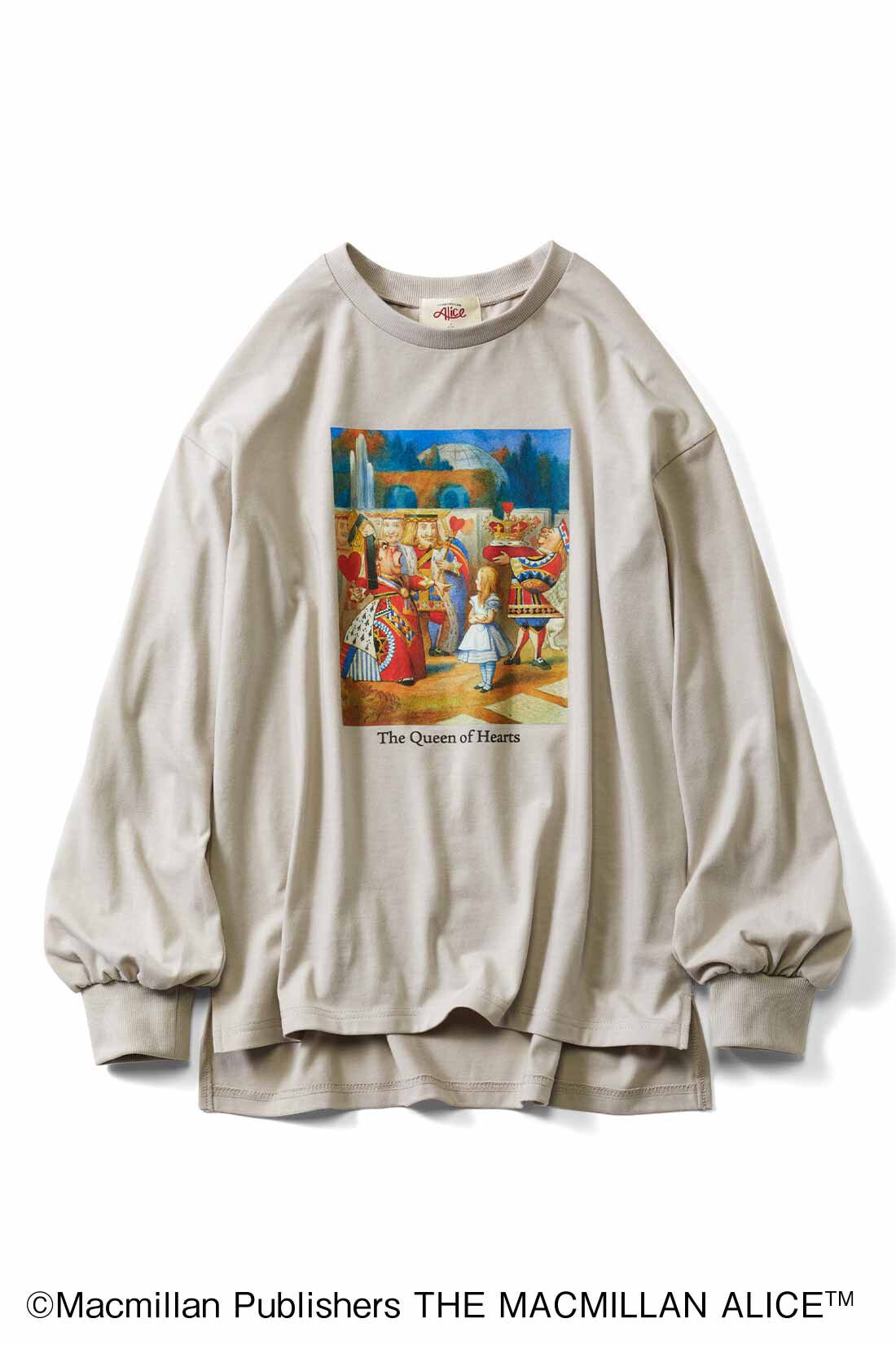 IEDIT|THE MACMILLAN ALICE TM×IEDIT[イディット]　挿絵の世界をおしゃれに楽しむ ニュアンスカラーの大人カットソートップス|〈ベージュ〉