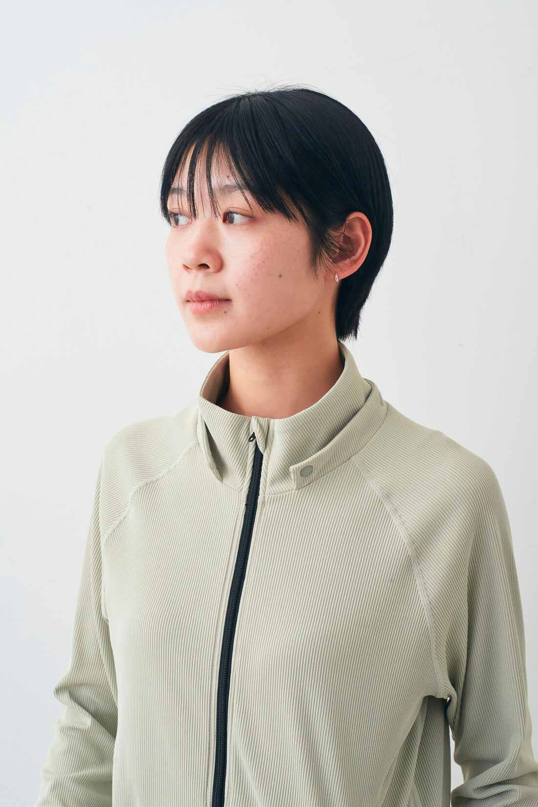 IEDIT|IEDIT[イディット]　福田麻琴さんコラボ リブ素材のラッシュパーカー〈アイボリー〉