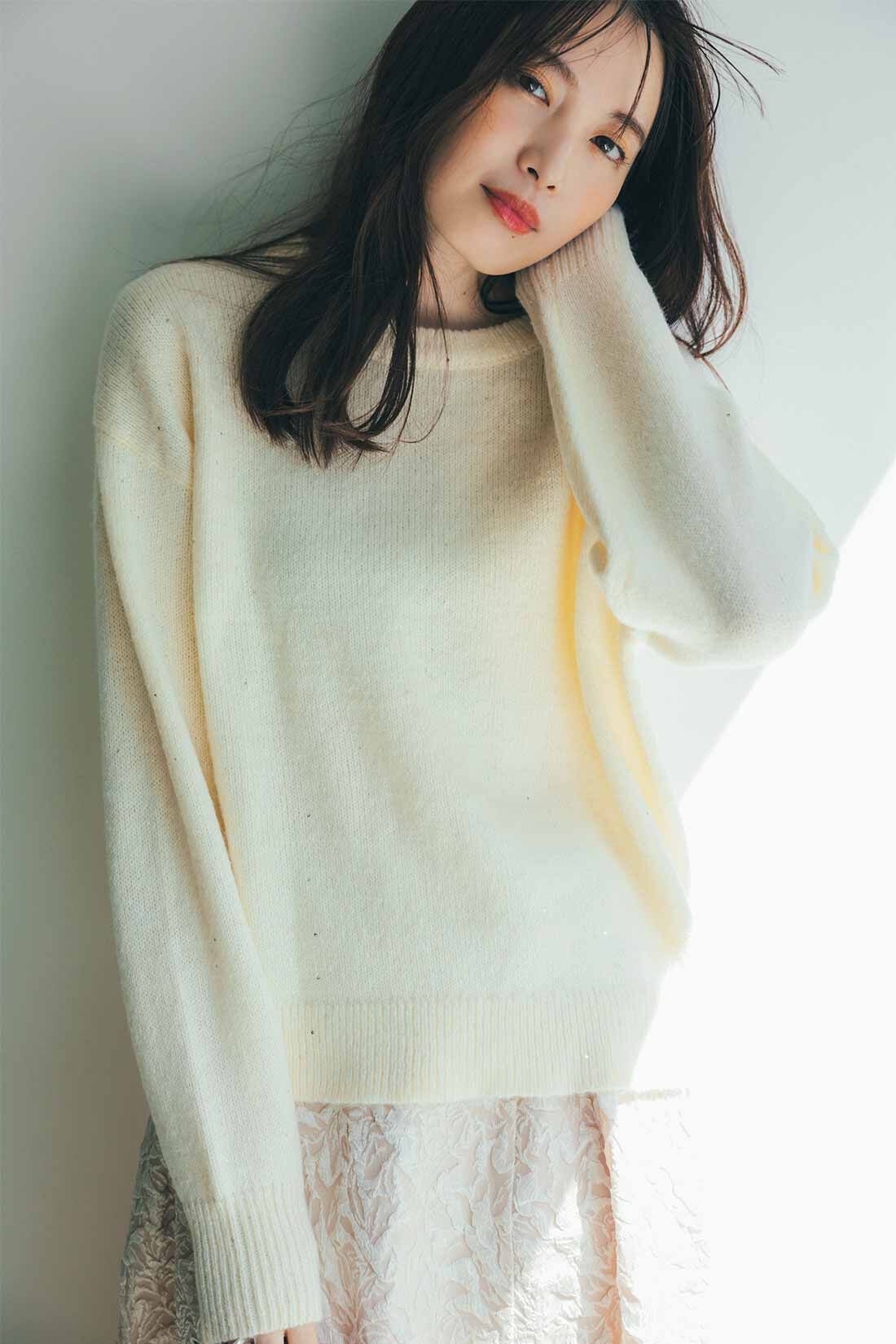 IEDIT|IEDIT[イディット]　イルミネーションみたいなきらきらスパンコールニット