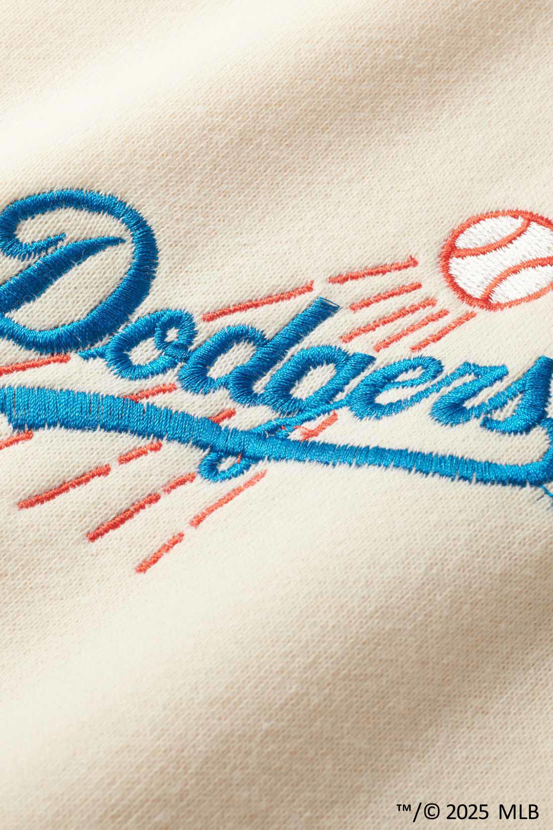 IEDIT|IEDIT[イディット]　オリジナルMLBデザイン クーパーズタウンコレクション 往年のロゴを楽しむ モモンガシルエットの八分袖スウェットの会