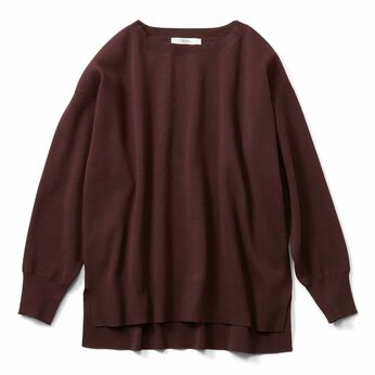 花粉リリース UV 上品 シンプル ニット 〈ダークブラウン〉