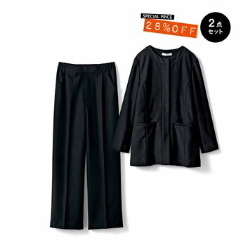 IEDIT［イディット］ | 黒原着素材 大人女性のための純黒スーツ〈ブラック〉