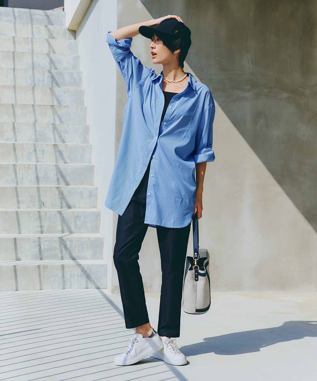 IEDIT|IEDIT[イディット]　撥水（はっすい）加工素材で毎日が楽しい すっきり美脚見えのテーパードパンツ