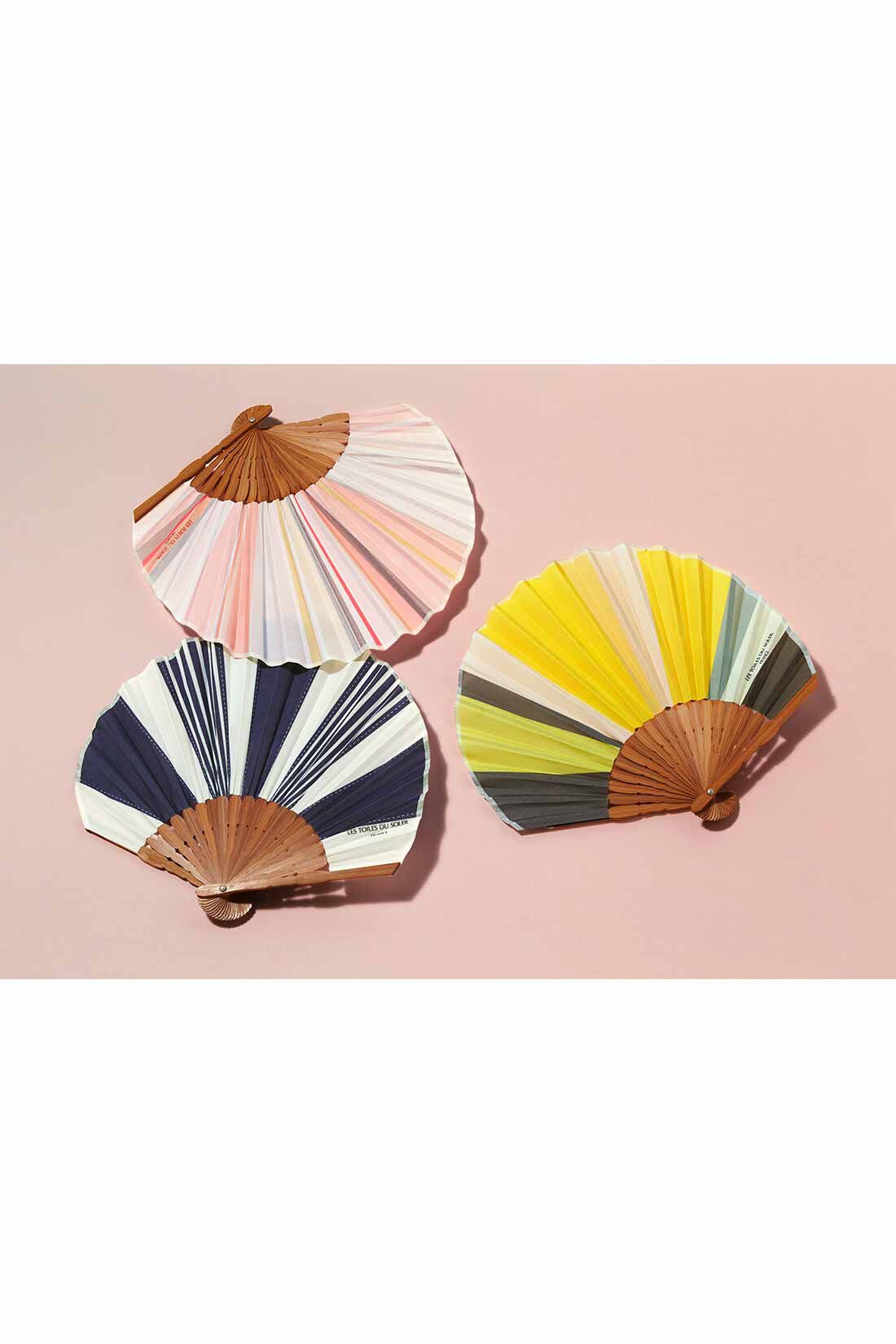 IEDIT|LES TOILES DU SOLEIL×IEDIT[イディット]　暑い日でも気分があがるマルチカラー扇子〈ピンク〉