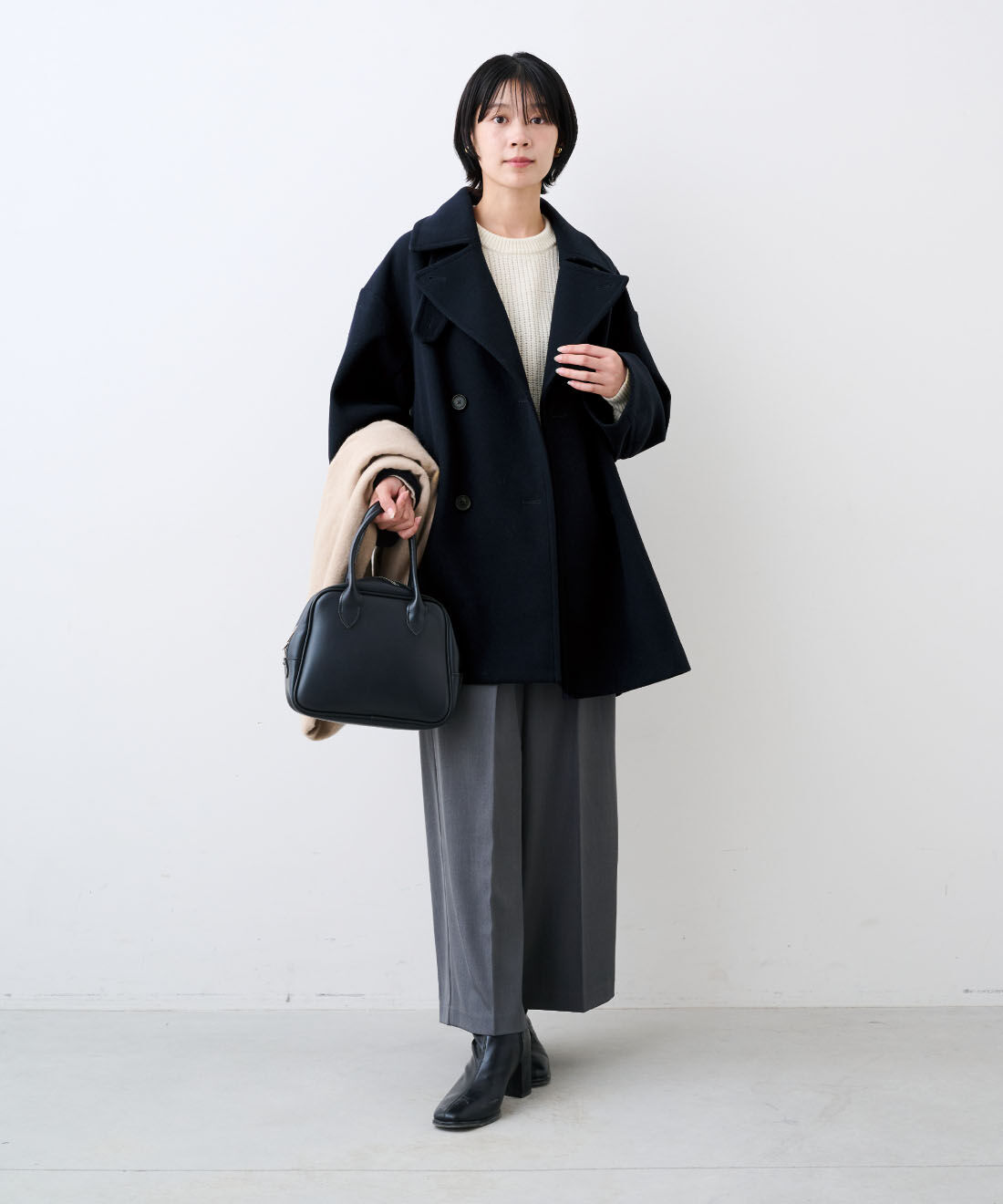 IEDIT|インタックパンツ〈ダークグレー〉ＩＥのコーディネート