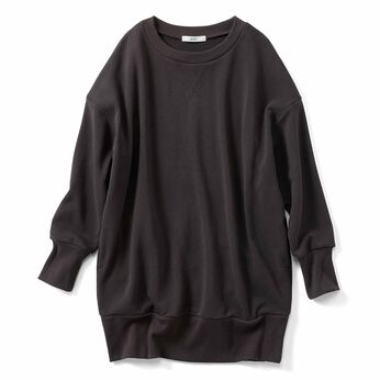 きくちあつこさん コラボ ポケット付き オーバーサイズ スウェット〈チャコールグレー〉