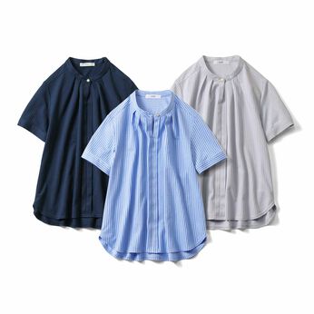 IEDIT | 抗菌防臭 美ノビ ストライプ シャツ ブラウスの会