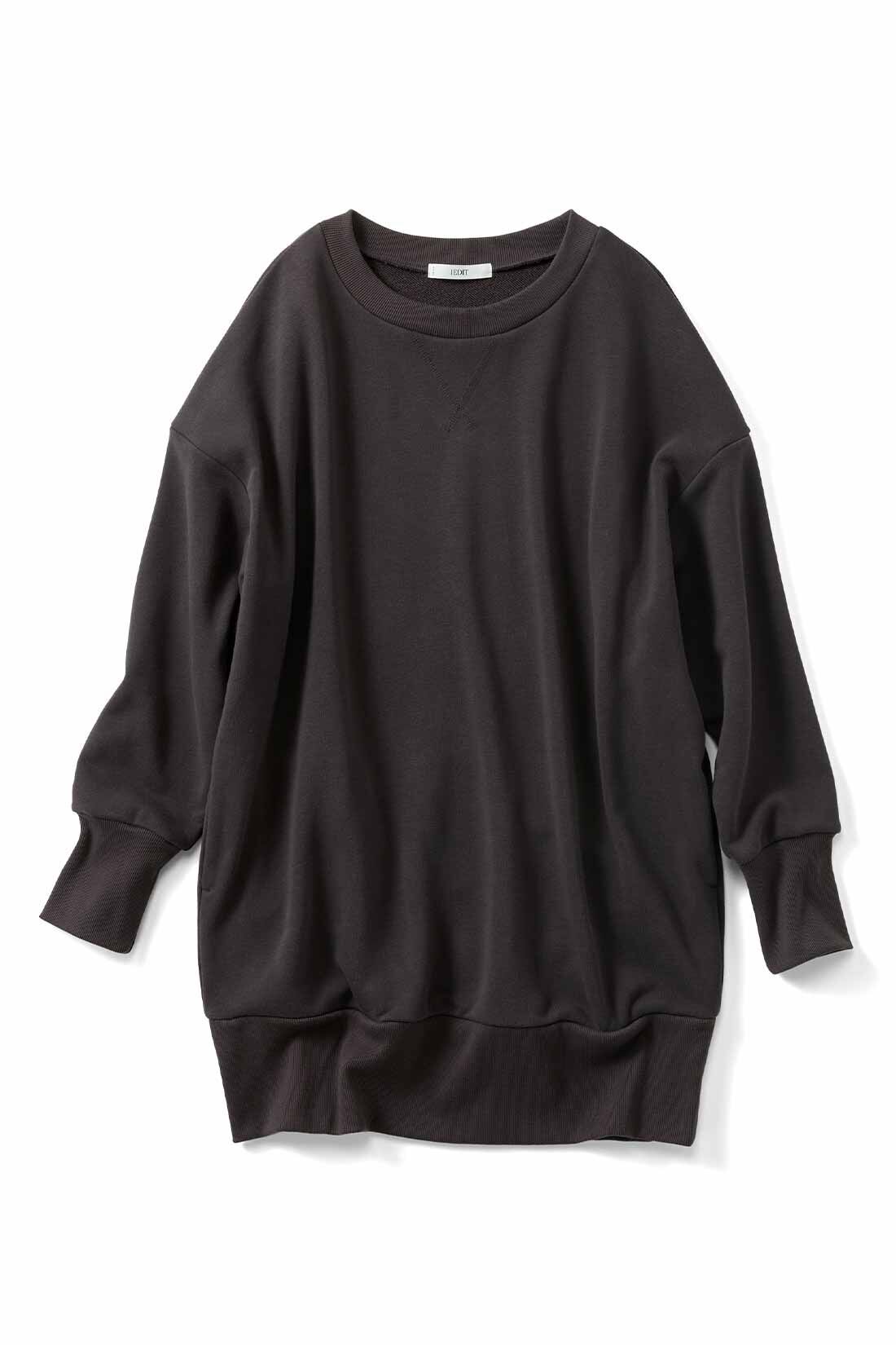 IEDIT|IEDIT[イディット]　きくちあつこさんコラボ ポケット付きオーバーサイズスウェット|〈チャコールグレー〉