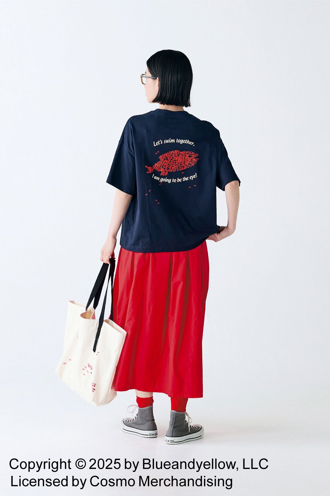 Sunny clouds|サニークラウズ　feat. Swimmy 　スイミーTシャツ〈レディース〉紺
