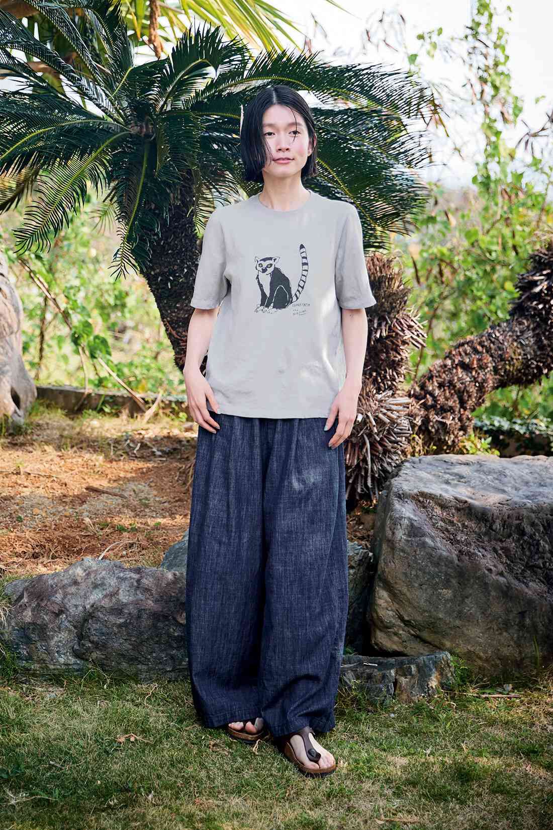 Sunny clouds|サニークラウズ　ワオキツネザルTシャツ〈レディース〉|身長162cm/トップスMサイズ/ボトムスMサイズ