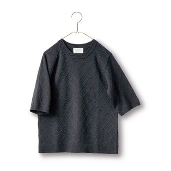 Sunny clouds | サニークラウズ格子のニットＴシャツ〈レディース〉