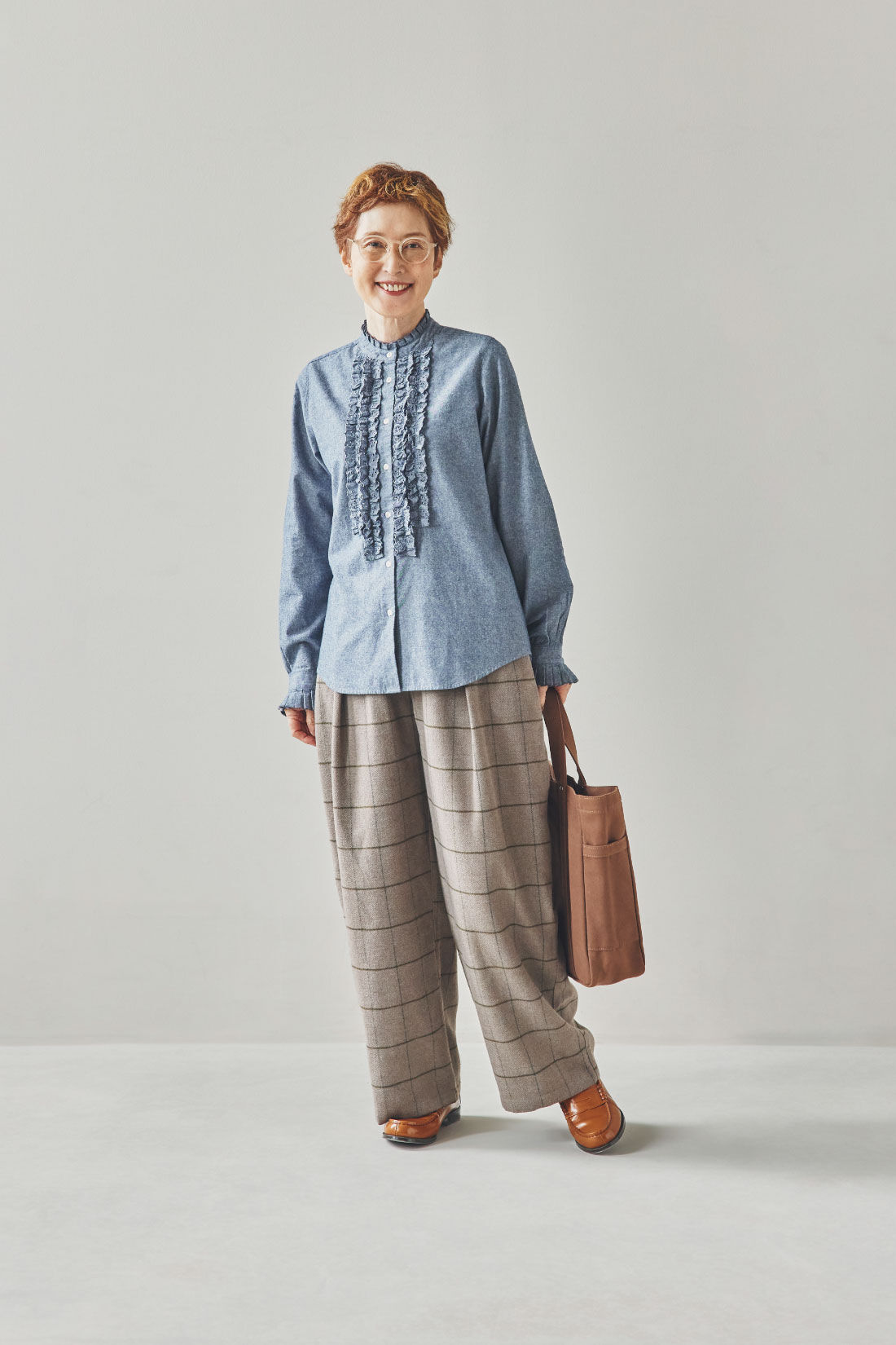 Sunny clouds|サニークラウズ ブランケットで作ったチェックパンツ〈レディース〉