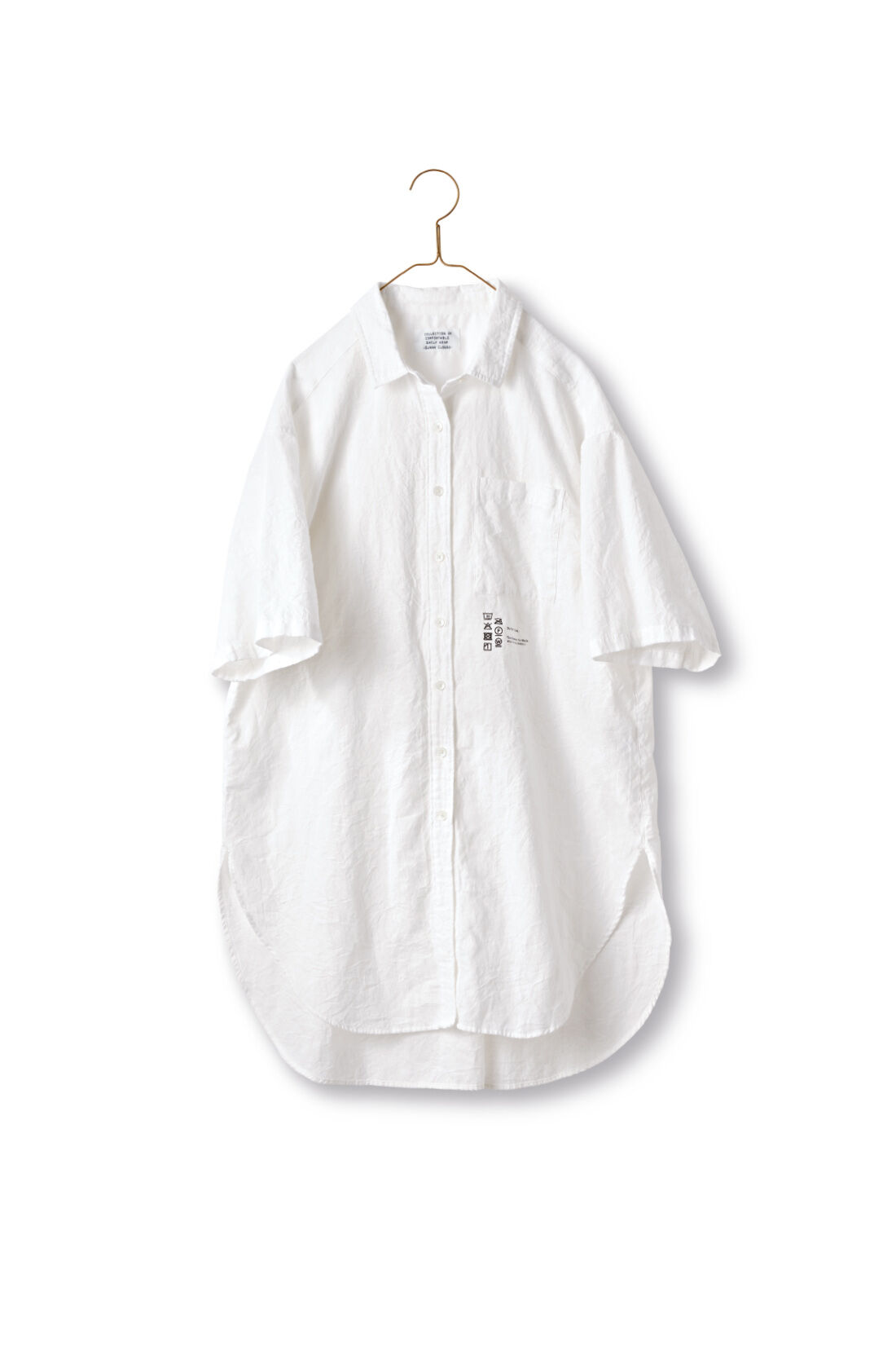 Sunny clouds|サニークラウズ　シワっとロングシャツ〈レディース〉白