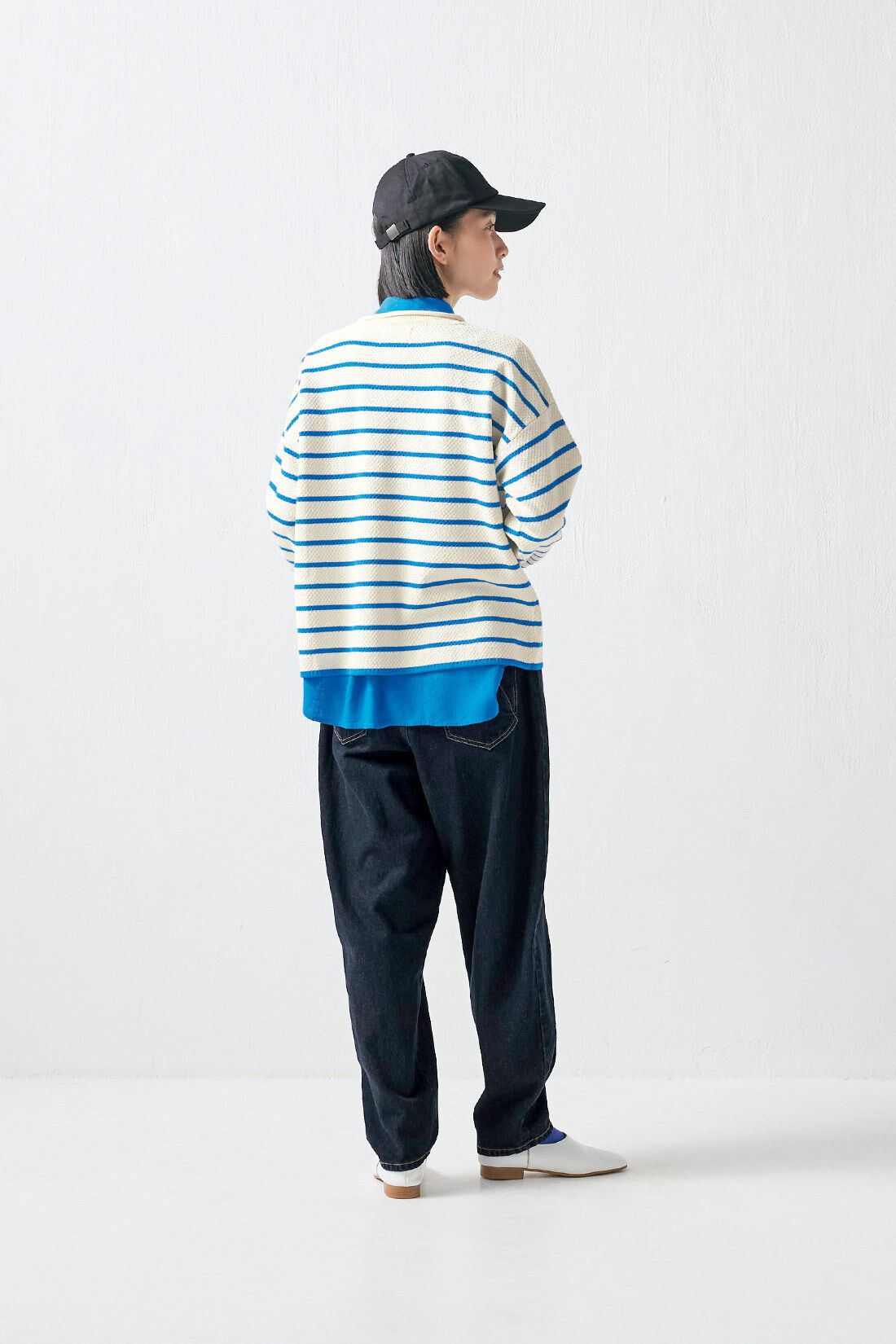 Sunny clouds［サニークラウズ］|サニークラウズ 斜めジーンズ〈レディース〉|身長162cm/トップスMサイズ/ボトムスMサイズ