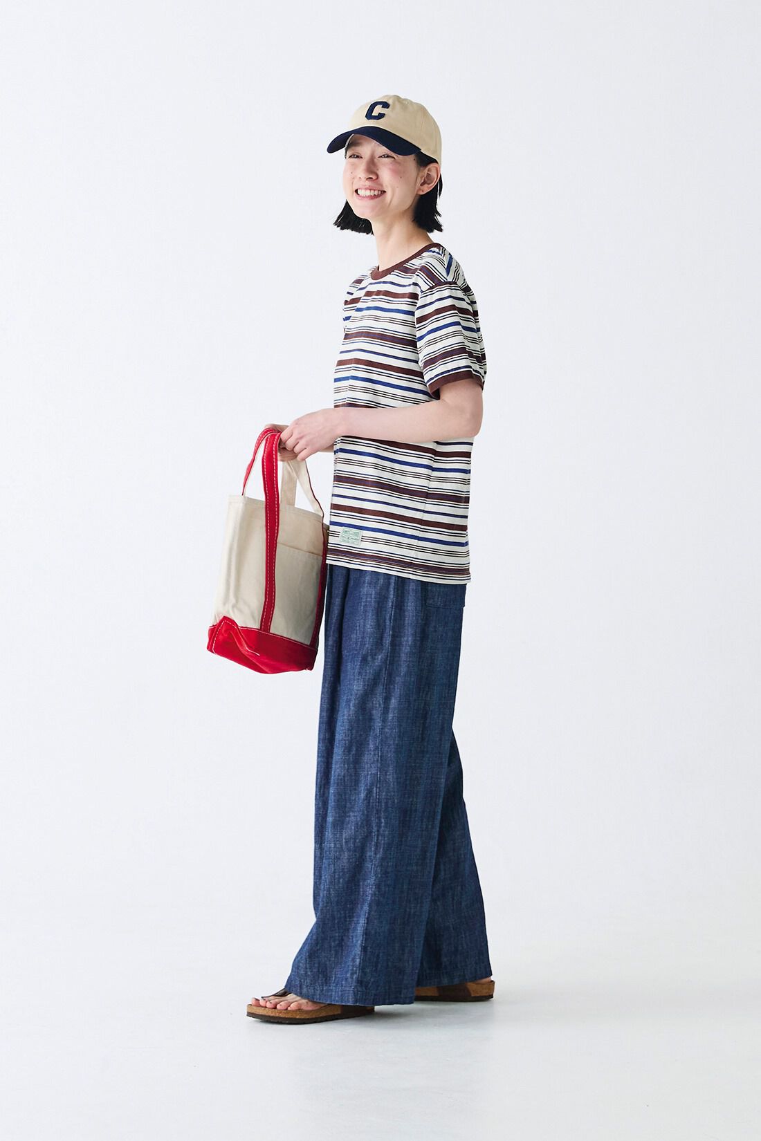 Sunny clouds|サニークラウズ　ゆるりとデニムパンツ〈レディース〉|身長162cm/トップスMサイズ/ボトムスMサイズ