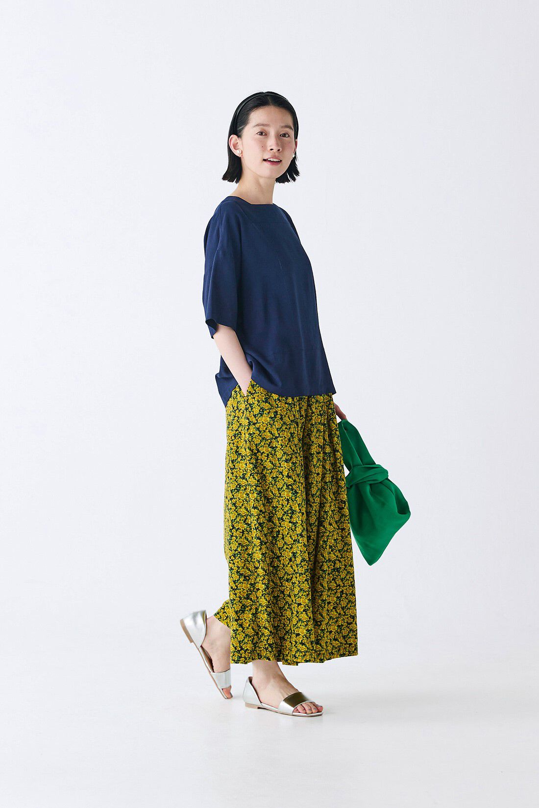 Sunny clouds|サニークラウズ　ひまわり畑キュロパン〈レディース〉|身長162cm/トップスMサイズ/ボトムスMサイズ