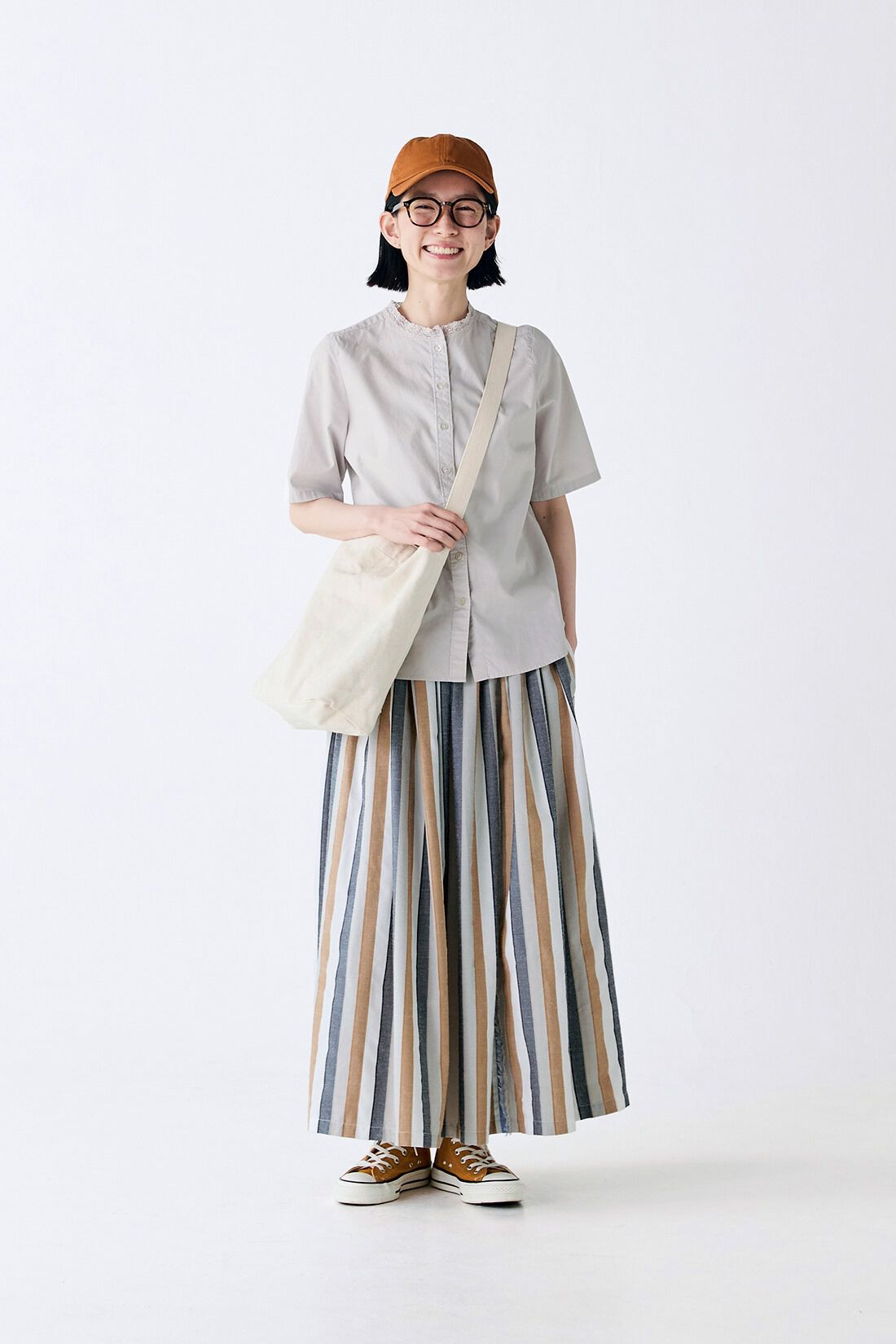 Sunny clouds|サニークラウズ　耳ありストライプスカート〈レディース〉|身長162cm/トップスMサイズ/ボトムスMサイズ