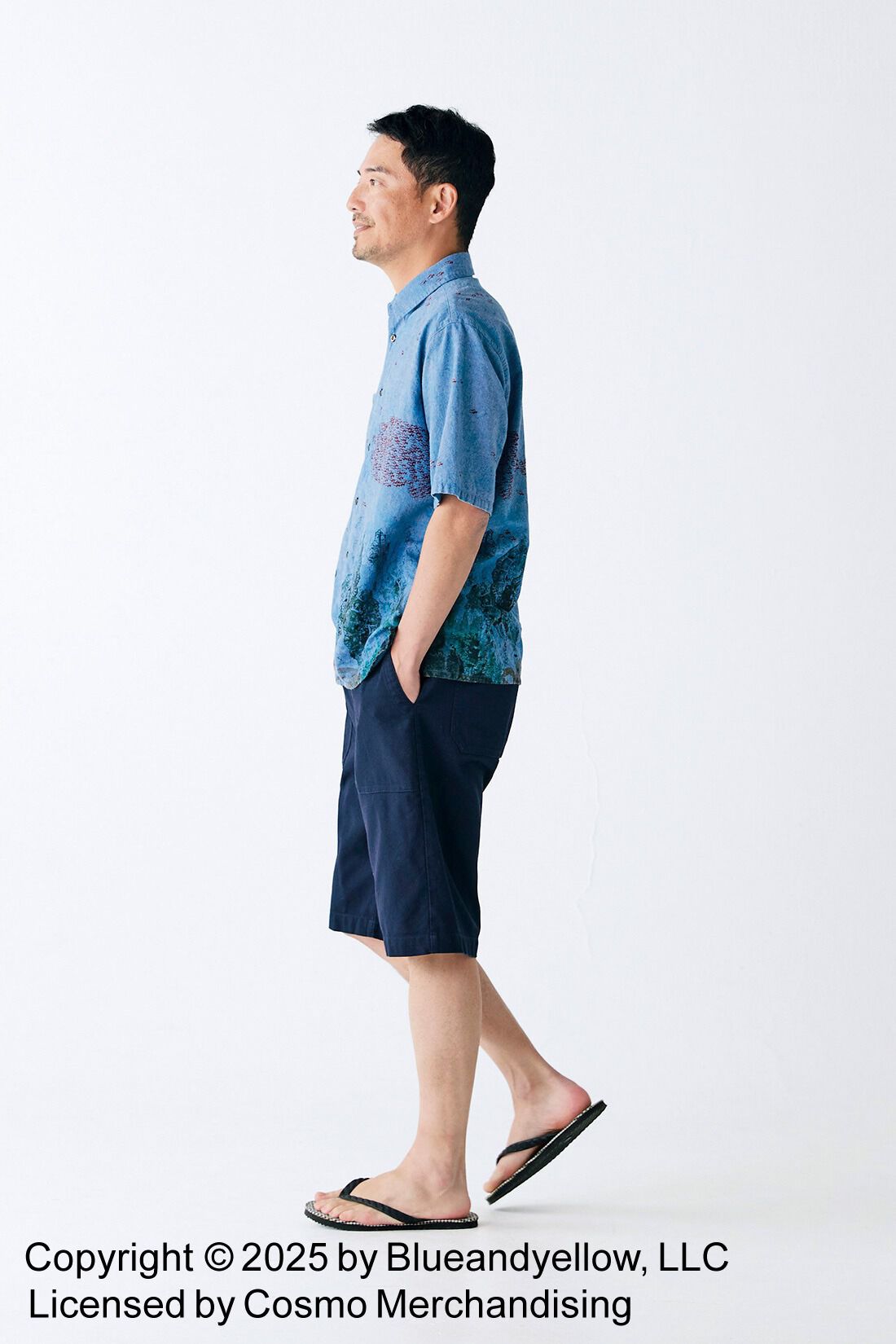 Sunny clouds|サニークラウズ　カルゼで作ったハーフパンツ〈メンズ〉|身長184cm/トップスLサイズ/ボトムスLサイズ