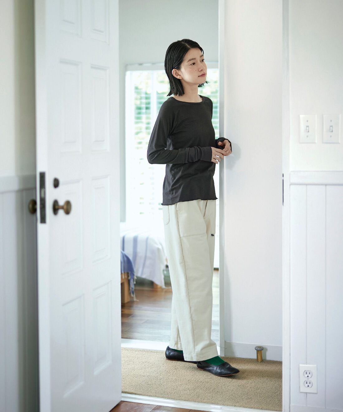 Sunny clouds|サニークラウズしっかり者裏毛パンツ〈レディース〉のコーディネート