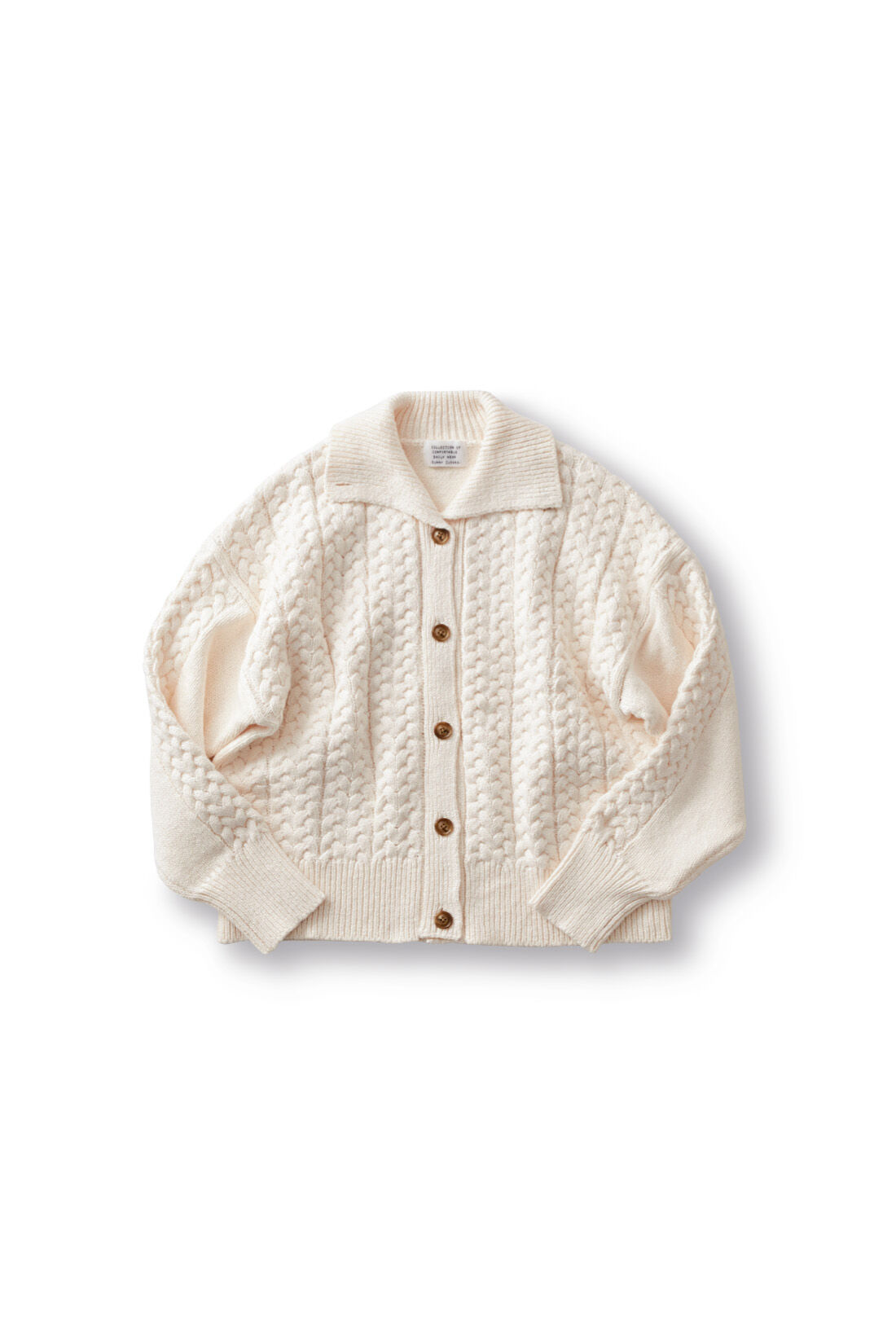 Sunny clouds|サニークラウズ　三つ編み模様のカーディガン〈レディース〉オフ白