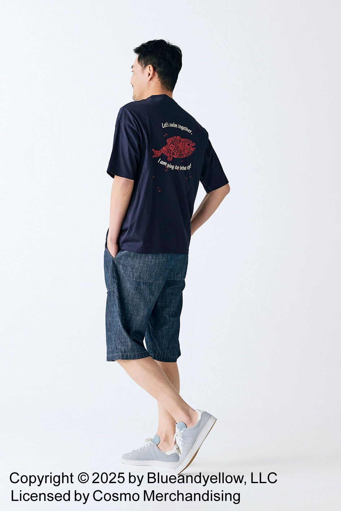 Sunny clouds|サニークラウズ　デニムのクライミングハーフパン〈メンズ〉|身長184cm/トップスLサイズ/ボトムスLサイズ