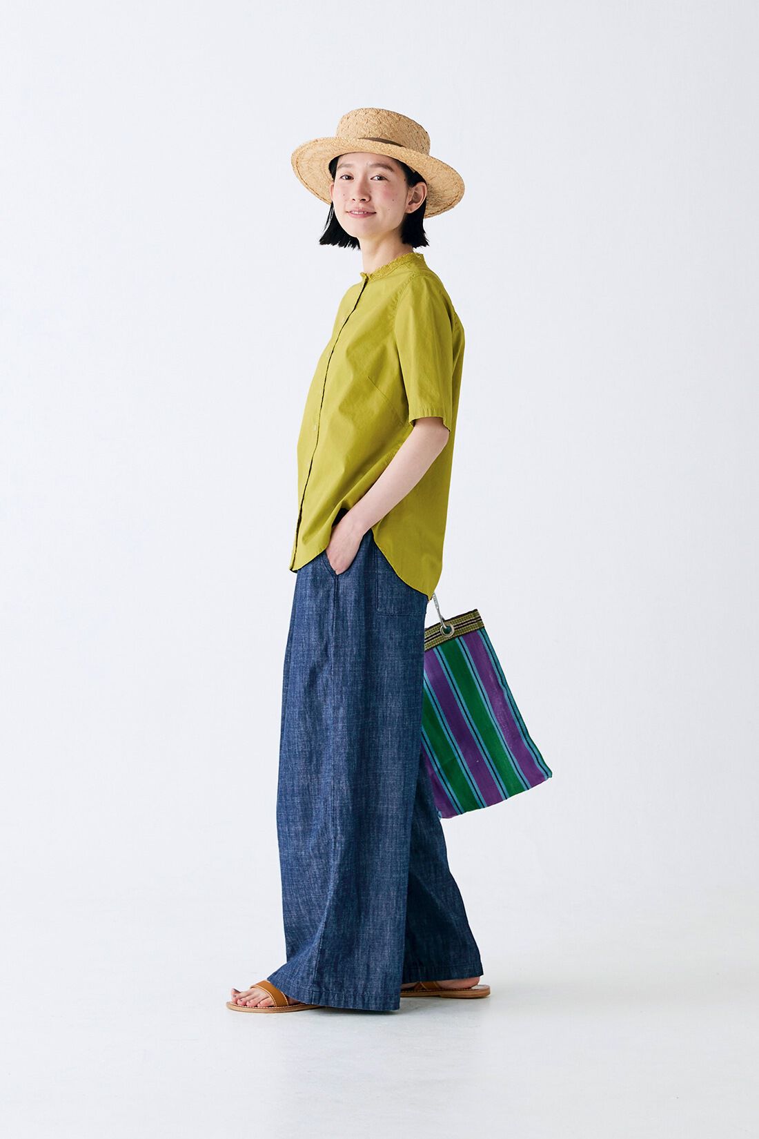 Sunny clouds|サニークラウズ　ゆるりとデニムパンツ〈レディース〉|身長162cm/トップスMサイズ/ボトムスMサイズ