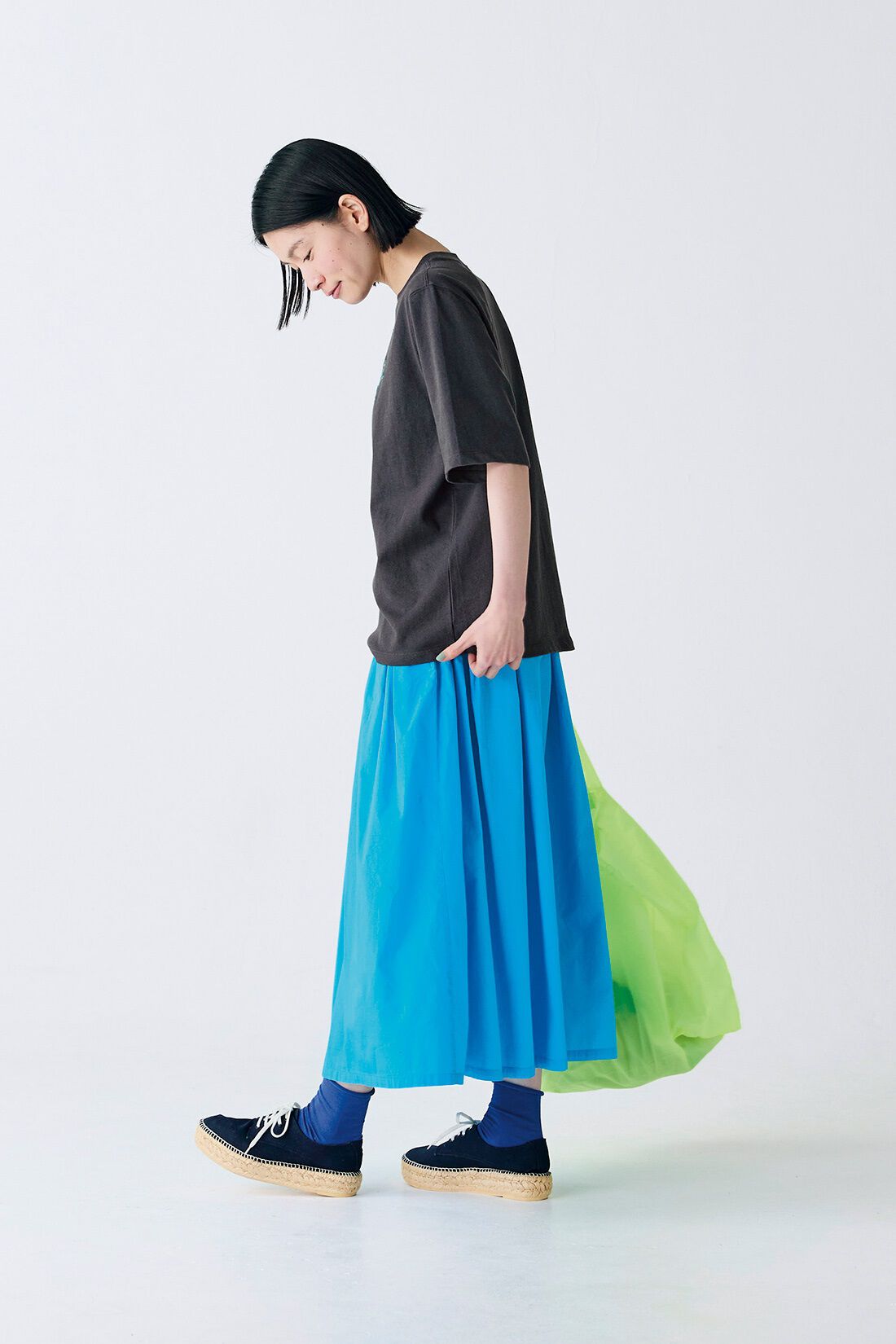 Sunny clouds|サニークラウズ　カラフルスカート〈レディース〉青|身長162cm/トップスMサイズ/ボトムスMサイズ