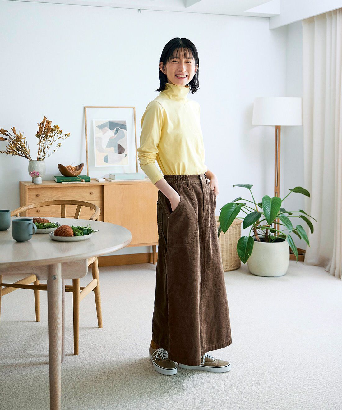 Sunny clouds|サニークラウズ　キャンバス天スカート〈レディース〉茶