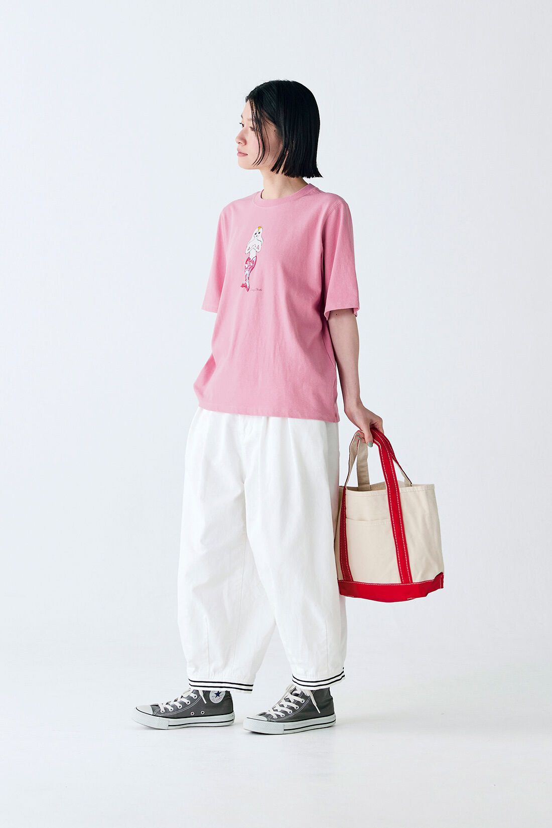 Sunny clouds［サニークラウズ］|サニークラウズ　恋する人魚Tシャツ〈レディース〉ピンクな人魚|身長162cm/トップスMサイズ/ボトムスMサイズ