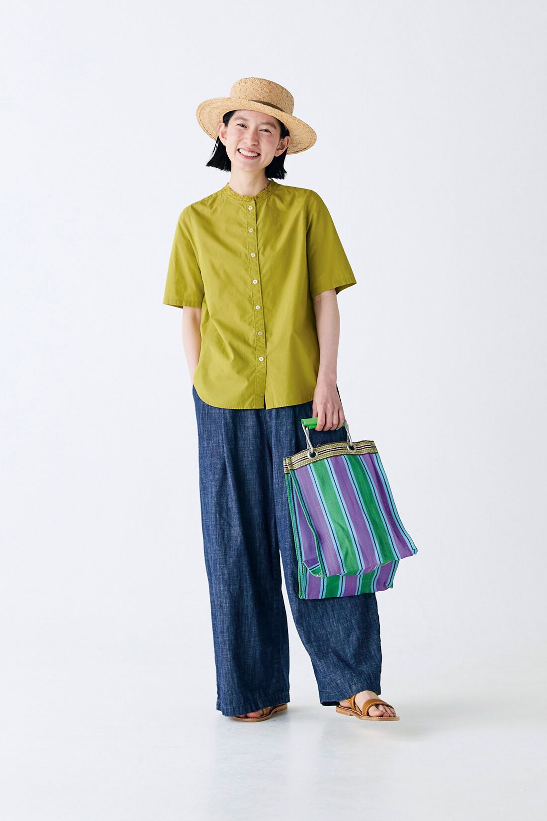 Sunny clouds|サニークラウズ　ゆるりとデニムパンツ〈レディース〉|身長162cm/トップスMサイズ/ボトムスMサイズ