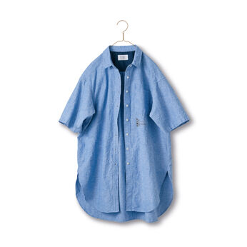 Sunny clouds | サニークラウズシワロングシャツ〈レディース〉青