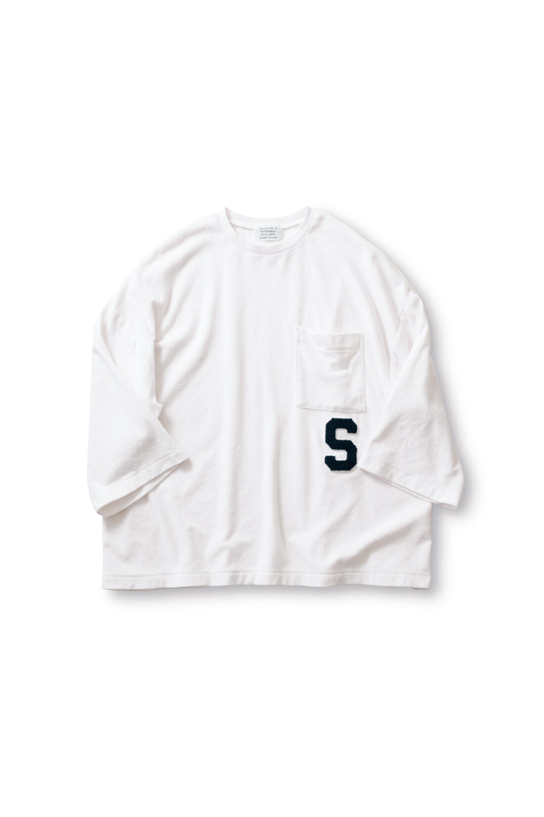 Sunny clouds|サニークラウズ パイルのワッペンＴシャツ〈メンズ〉白