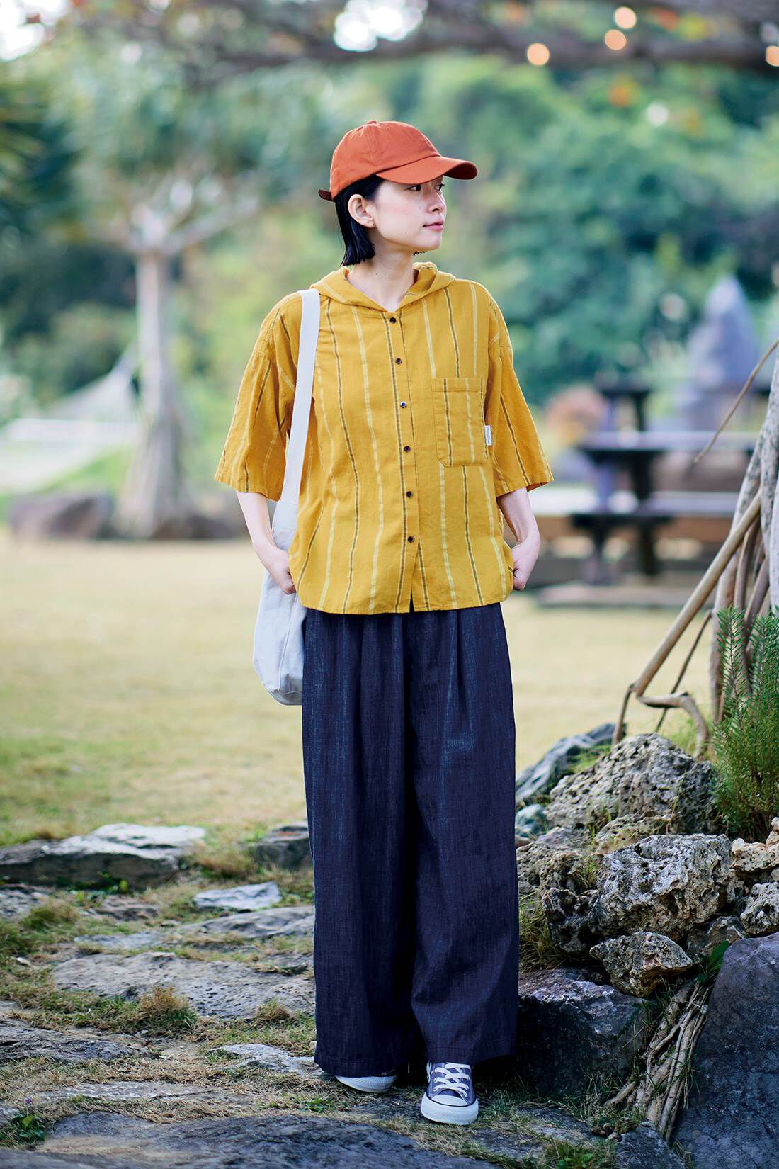 Sunny clouds|サニークラウズ　ゆるりとデニムパンツ〈レディース〉|身長162cm/トップスMサイズ/ボトムスMサイズ