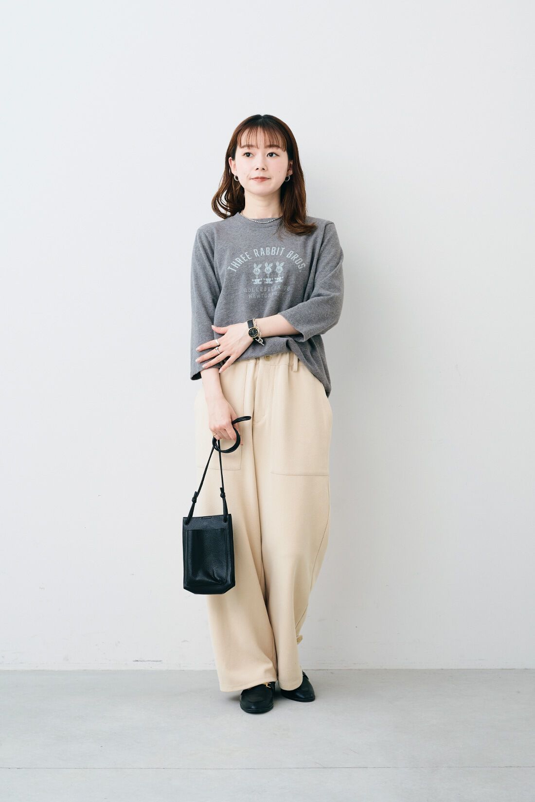 Sunny clouds|サニークラウズ　愉快な動物たちTシャツ〈レディース〉グレー